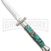 AGA 9" Italian Stiletto Swinguard Abalone Automatic Lockback Knife - Dagger