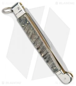 AGA Campolin 9" Sicilian Ring Pull Automatic Ram Horn (4.1" Satin Bayo) 6 AGA Campolin 9" Sicilian Ring Pull Automatic Ram Horn (4.1" Satin Bayo) -Automatic Knives Shop AGA Camplin 9in Sicilian Ring Pull Auto Ram Horn Satin Bayo BHQ 100997 jr side