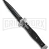 AGA Campolin Zero Black G-10 Leverlock Automatic Knife - Dagger Black Plain