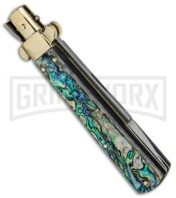 AGA Campolin 10" Abalone Frosolone Stiletto Automatic Knife - Bayonet -Automatic Knives Shop AGA Campolin 10in Frosolone Bayo Stiletto Abalone Polish BHQ 71498 jr side large