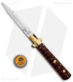 AGA Campolin 10" Frosolone Bayonet Stiletto Knife Snakewood (4.5" Polish) -Automatic Knives Shop AGA Campolin 10in Frosolone Bayonet Stiletto Snakewood Polish BHQ 85760 jr bottlecap