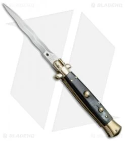 AGA Campolin 10" Italian Stiletto Automatic Brass/Brazilian (4.5" Satin Kris)