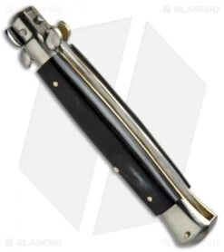 AGA Campolin 10" Italian Stiletto Picklock Automatic Brazil Horn (4.5" Kris) -Automatic Knives Shop AGA Campolin 10in Stiletto Brazilian Horn Satin Kriss BP 19131 jr side