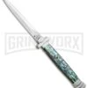 AGA Campolin 11" Maltese Cross Abalone Automatic Knife - Dagger Satin Plain