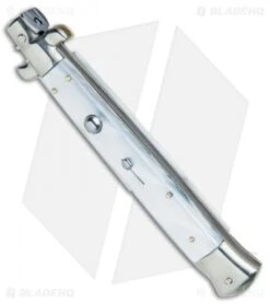 Automatic Knives Shop -Automatic Knives Shop AGA Campolin 11in Picklock Italian Stiletto White Pearl Satin BHQ 78228 jr spine