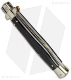AGA Campolin 11" Picklock Automatic Italian Stiletto Dark Horn (5" Satin) 2016 -Automatic Knives Shop AGA Campolin 11in picklock Stilletto Dark Horn BHQ 67472 jr side