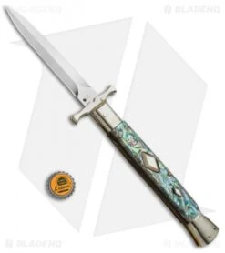 AGA Campolin 13" Bat Swinguard Diamond Automatic Knife Abalone (5.75" Dagger) -Automatic Knives Shop AGA Campolin 13in Bat Swinguard Diamond Abalone Dagger BHQ 71954 jr bottlecap