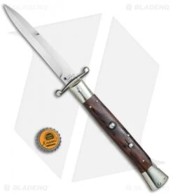 AGA Campolin 13" Swinguard Automatic Knife Cocobolo (5.75" Satin Bayo) -Automatic Knives Shop AGA Campolin 13in Swingaurd Auto Cocobolo Satin Bayo BHQ 77551 jr bottlecap