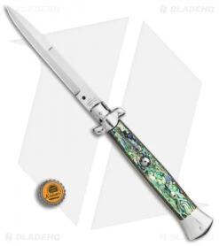 AGA Campolin 15" Automatic Italian Stiletto Abalone (6.6" Satin) 7 AGA Campolin 15" Automatic Italian Stiletto Abalone (6.6" Satin) -Automatic Knives Shop AGA Campolin 15in Auto Italian Stiletto Abalone 7in satin BHQ 87415 er bottlecap