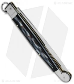 AGA Campolin 16" Sicilian Ring Pull Automatic Sim Horn (7.25" Satin) -Automatic Knives Shop AGA Campolin 16in Sicilan Ring Pull Sim Horn BHQ 71213 jr side