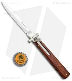 AGA Campolin 9" Dominus Leverlock Automatic Knife Cocobolo (4" Satin) -Automatic Knives Shop AGA Campolin 9in Dominus LL Auto Wood Satin GO DOM23 CW BHQ 97994 jr bottlecap