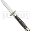 AGA Campolin 9" Italian Stiletto Swinguard Dark Horn Automatic Knife - Bayonet