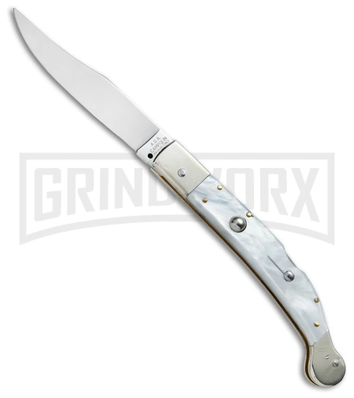 AGA Campolin Sahara Pearlex Italian Stiletto Automatic Knife - Mirror Plain 1 AGA Campolin Sahara Pearlex Italian Stiletto Automatic Knife - Mirror Plain