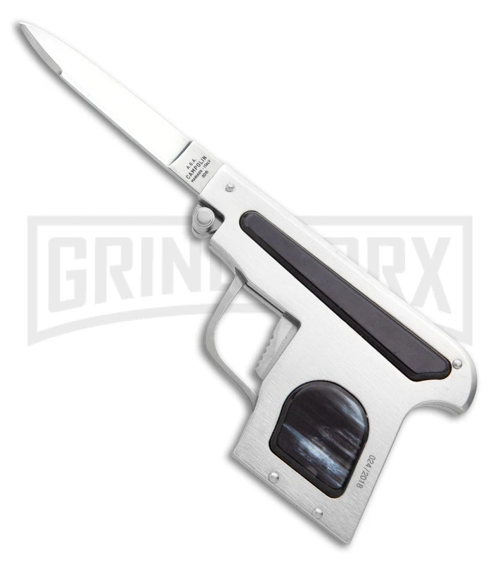 AGA Campolin Dark Horn Automatic Gun Knife - Satin Plain 1 AGA Campolin Dark Horn Automatic Gun Knife - Satin Plain