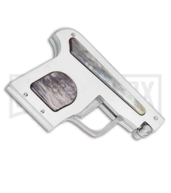 AGA Campolin Dark Horn Automatic Gun Knife - Satin Plain 3 AGA Campolin Dark Horn Automatic Gun Knife - Satin Plain - Image 3