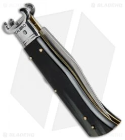 AGA Campolin 7.5" Calibro Automatic Knife Brazilian Horn (3.4" Satin) -Automatic Knives Shop AGA Campolin Brazilian Horn Calibro Humpback BP 18159 jr side