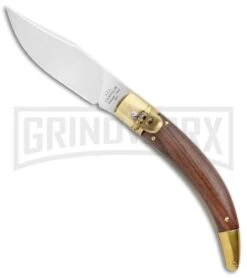 AGA Campolin Diana Wood Lever Lock Automatic Brass/Wood Knife - 3.75 Satin