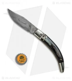 AGA Campolin Diana Lever Lock Automatic Knife Dark Horn (3.75" Damascus) -Automatic Knives Shop AGA Campolin Diana LL Damascus Dark Horn BHQ 67443 jr bottlecap