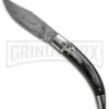AGA Campolin Diana Dark Horn Lever Lock Automatic Knife - Damascus Plain