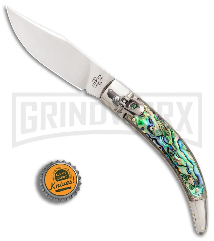 AGA Campolin Diana Abalone Lever Lock Automatic Knife - Polished Plain 4 AGA Campolin Diana Abalone Lever Lock Automatic Knife - Polished Plain - Image 4