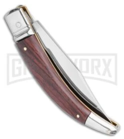 AGA Campolin Diana Santos Wood Lever Lock Automatic Knife - Satin Plain -Automatic Knives Shop AGA Campolin Diana Lever Lock Automatic Knife Santos Wood 3.75 Satin BHQ 120336 LS Side large