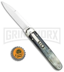 AGA Campolin Baron Dark Horn Automatic Knife - Satin Plain -Automatic Knives Shop AGA Campolin LL Auto Dark Horn Satin BHQ 117069 jr bottlecap large