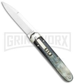 AGA Campolin Baron Dark Horn Automatic Knife - Satin Plain