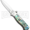 AGA Campolin Piccolo Abalone Italian Automatic Knife - Satin Plain