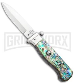AGA Campolin Piccolo Abalone Italian Automatic Knife - Satin Plain