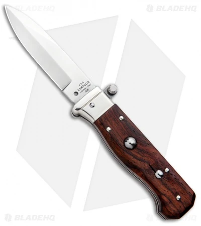 AGA Campolin Piccolo Italian Stiletto Automatic Knife Cocobolo (2.8" Satin) 1 AGA Campolin Piccolo Italian Stiletto Automatic Knife Cocobolo (2.8" Satin)