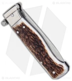 AGA Campolin Piccolo Italian Stiletto Automatic Knife Stag (2.8" Satin) 6 AGA Campolin Piccolo Italian Stiletto Automatic Knife Stag (2.8" Satin) -Automatic Knives Shop AGA Campolin Piccolo Italian Stiletto Auto Stag Satin BHQ 94619 jr side