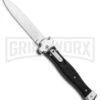 AGA Campolin Zero Black Coated Leverlock Automatic Knife - Bayo Polish Plain
