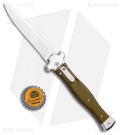 AGA Campolin Zero Bayo Leverlock Automatic Knife ODGreen Aluminum (3.75" Satin) -Automatic Knives Shop AGA Campolin Zero Bayo LL Auto Green Alum Satin AGA01ALOD LB BHQ 99414 jr bottlecap