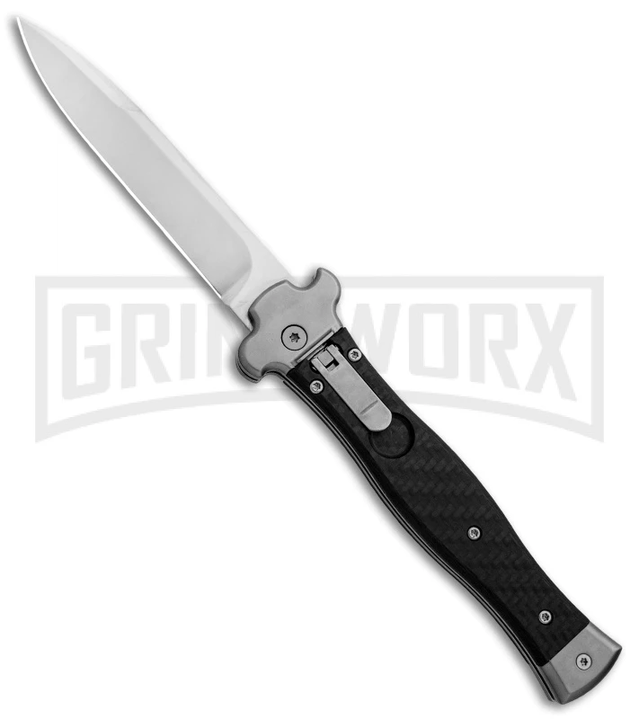 AGA Campolin Zero Carbon Fiber Leverlock Automatic Knife - Bayo Satin Plain 1 AGA Campolin Zero Carbon Fiber Leverlock Automatic Knife - Bayo Satin Plain