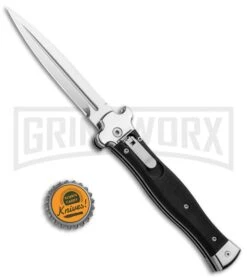 AGA Campolin Zero Black Coated Leverlock Automatic Knife - Dagger Polish Plain 7 AGA Campolin Zero Black Coated Leverlock Automatic Knife - Dagger Polish Plain -Automatic Knives Shop AGA Campolin Zero Dagger LL Auto Black Coated Polish AGA01LN LD BHQ 92042 jr bottlecap large