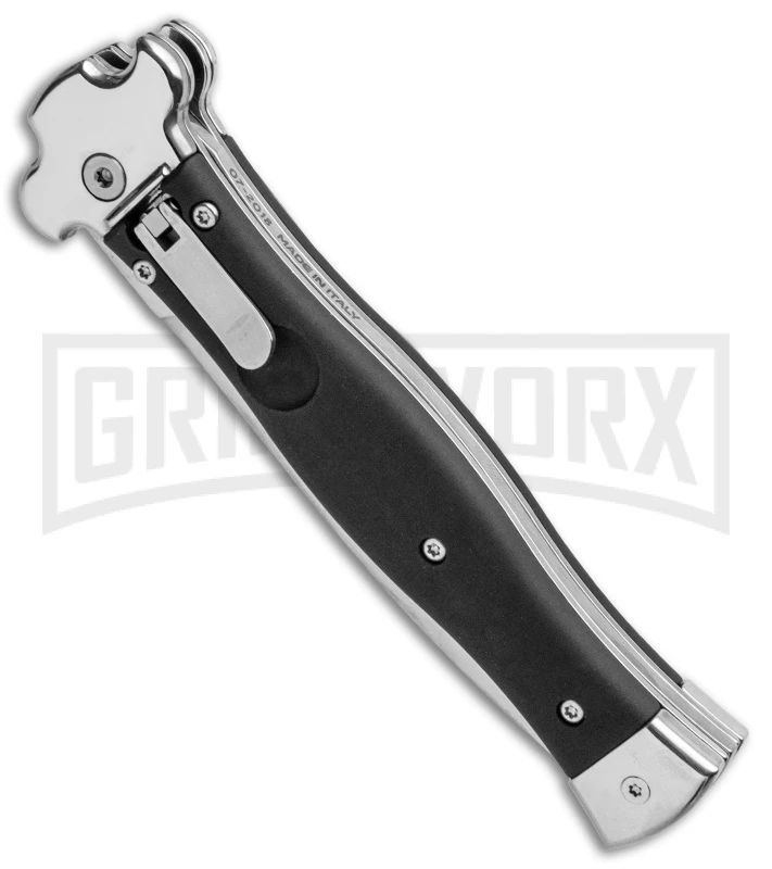 AGA Campolin Zero Black Coated Leverlock Automatic Knife - Dagger Polish Plain 2 AGA Campolin Zero Black Coated Leverlock Automatic Knife - Dagger Polish Plain - Image 2