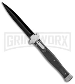 AGA Campolin Zero+ Black G-10 Leverlock Automatic Knife - Dagger Black Plain 2.0