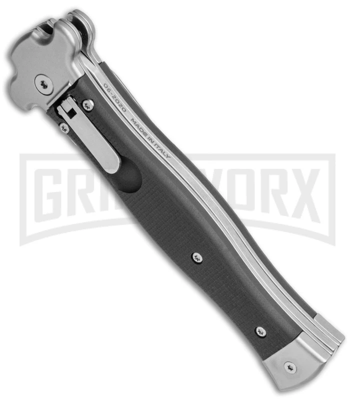 AGA Campolin Zero Black G-10 Leverlock Automatic Knife - Dagger Satin Plain 2 AGA Campolin Zero Black G-10 Leverlock Automatic Knife - Dagger Satin Plain - Image 2