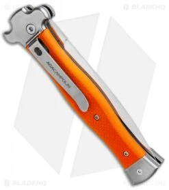AGA Campolin Zero Dagger Leverlock Automatic Knife Orange G-10 (3.75" Satin) -Automatic Knives Shop AGA Campolin Zero Dagger Leverlock Auto Orange G 10 Satin AGA01O SD BHQ 94617 jr side
