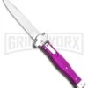 AGA Campolin Zero Violet Leverlock Auto Knife - Bayonet Tumbled