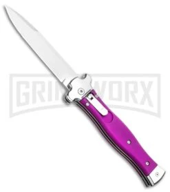 AGA Campolin Zero Violet Leverlock Auto Knife - Bayonet Tumbled