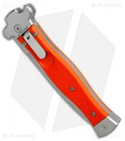 AGA Campolin Zero Dagger Leverlock Automatic Knife Orange G-10 (3.75" Stonewash) -Automatic Knives Shop AGA Campolin Zero Dagger orange G10 sw BHQ 74940 er spine