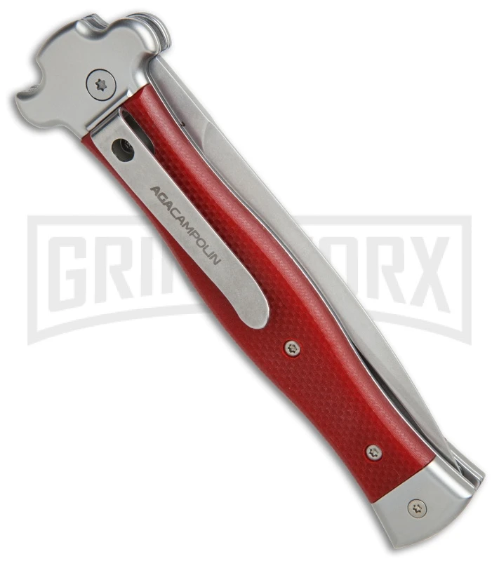 AGA Campolin Zero Red G-10 Leverlock Automatic Knife - Dagger Stonewash Plain 2 AGA Campolin Zero Red G-10 Leverlock Automatic Knife - Dagger Stonewash Plain - Image 2