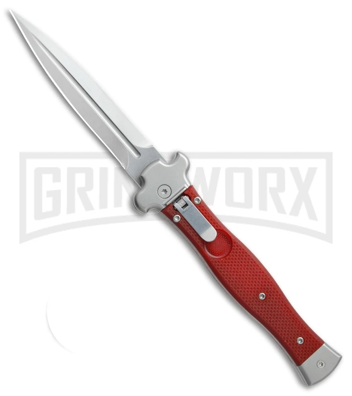 AGA Campolin Zero Red G-10 Leverlock Automatic Knife - Dagger Stonewash Plain 1 AGA Campolin Zero Red G-10 Leverlock Automatic Knife - Dagger Stonewash Plain