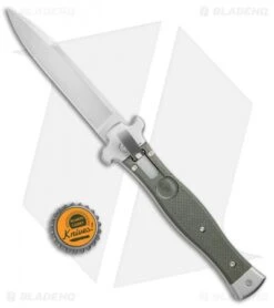 AGA Campolin Zero Italian Leverlock Automatic Knife OD Green G-10 (3.75" Satin) -Automatic Knives Shop AGA Campolin Zero G 10 Green AGA01V SB BP 20047 jr bottlecap
