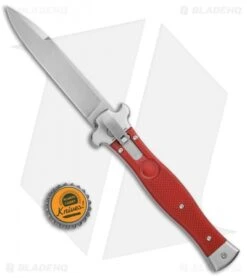AGA Campolin Zero Italian Leverlock Automatic Knife Red G-10 (3.75" Stonewash) -Automatic Knives Shop AGA Campolin Zero G 10 Red SW AGA01R SWB BP 20046 jr bottlecap