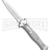 AGA Campolin Zero Gray Aluminum Leverlock Auto Knife - Dagger Tumbled