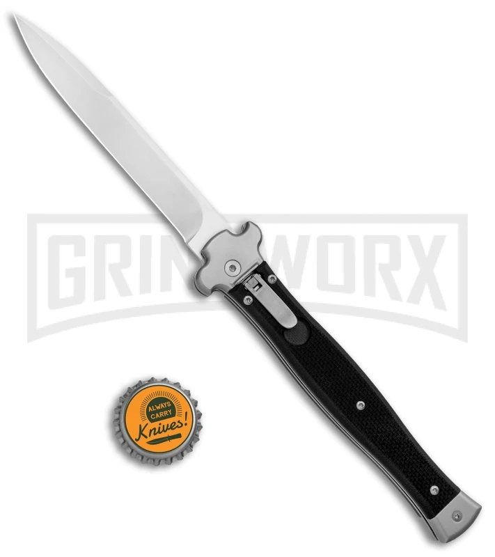 AGA Campolin Zero+ Italian Leverlock Automatic Knife Black G-10 - Bayonet Plain 4 AGA Campolin Zero+ Italian Leverlock Automatic Knife Black G-10 - Bayonet Plain - Image 4