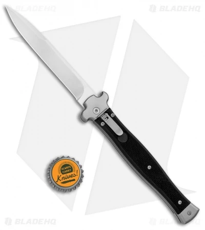 AGA Campolin Zero+ Italian Leverlock Automatic Knife Black G-10 (4.5"STN Bayo) 4 AGA Campolin Zero+ Italian Leverlock Automatic Knife Black G-10 (4.5"STN Bayo) - Image 4