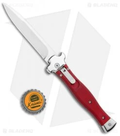 AGA Campolin Zero Italian Leverlock Automatic Knife Red Aluminum (3.75" Tumbled) -Automatic Knives Shop AGA Campolin Zero Italian LL Auto Red Aluminum Tumbled BHQ 95350 jr bottlecap